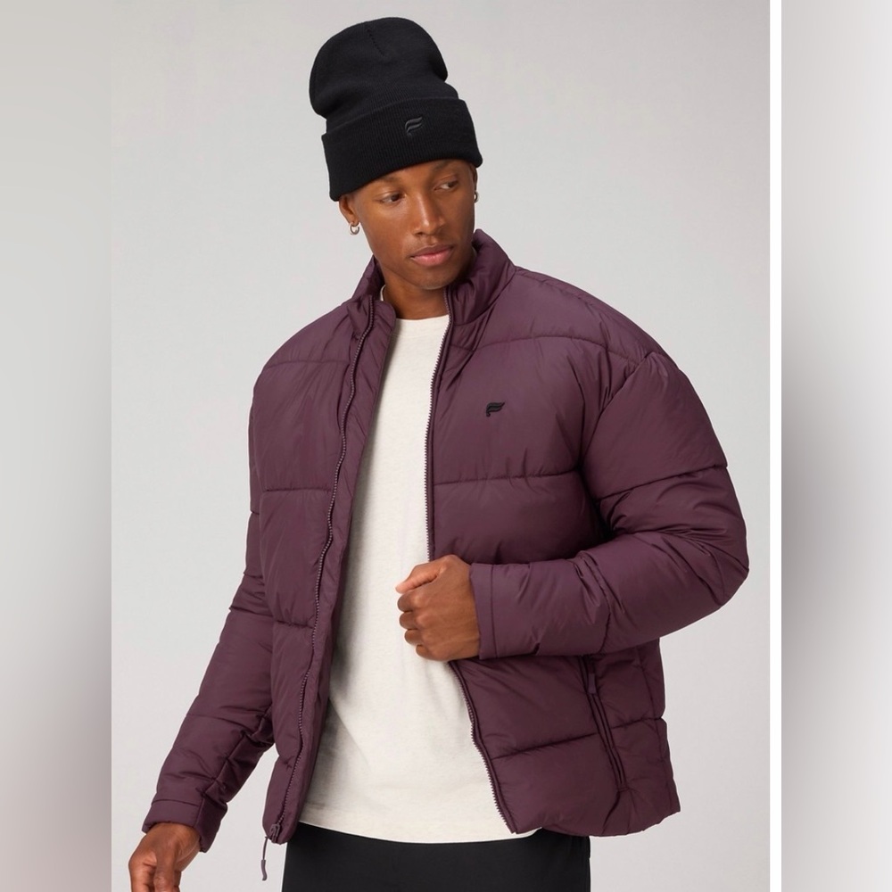 Men's NWT Fabletics “The Essential” Puffer Jacket (XL) in Oxblood